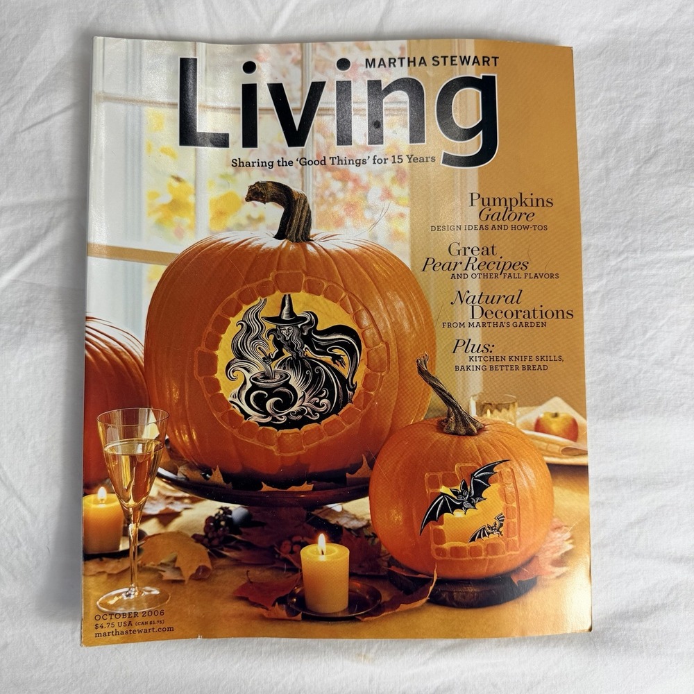 Martha Stewart Living Magazine October 2006 Halloween Pumpkins with Recipe Cards